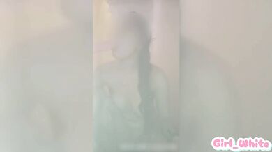 Latina White Girl Masturbating With Big Consolador Under Shower Imagining Stepdad Fucking Her Squirting