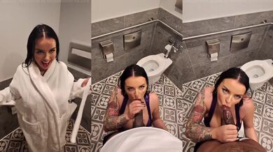 Milf Blowjob Public Bathroom Destroyed Gushing Choked VR Experience