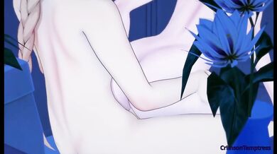 Lumine and Aether Gushing Orgasm in Restroom 3D Hentai Anime