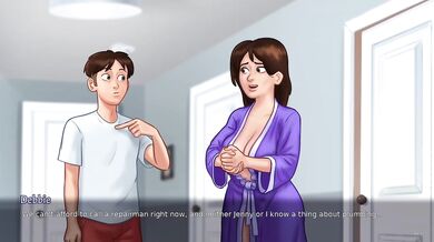 Stepsister Shows Her Big Tits And Gives Him Her Wet T-shirt To Wash Hentai Game