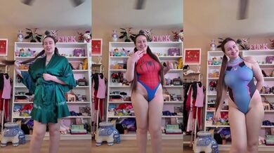 Halloween Costume Try On Haul With Huge Natural Tits And Pigtails
