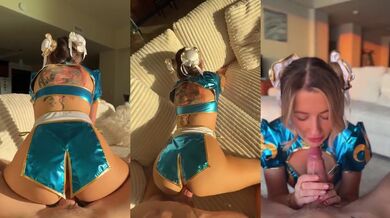 Deep Anal with Chun Li Blonde Cosplay Cumshot Doggystyle