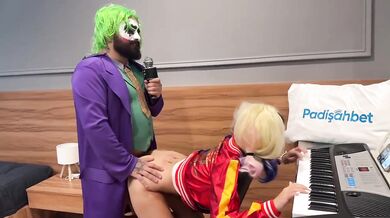 Joker Harley Quinn Cosplay Parody Destroyed Gushing Fetish Fun Sex Music
