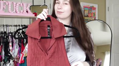 Crop Top Try On Haul Destroyed By Big Tits OnlyFans Amateur Brunette Gushing Natural HD Solo Verified