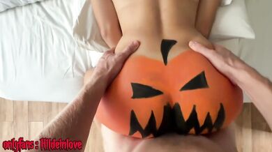 Halloween Slut Gets Destroyed Doggystyle Reverse Cowgirl Big Dick Pumpkin Role Play POV