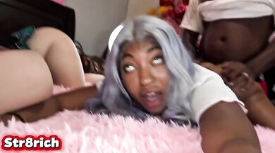Jamaican Atlanta Doggystyle Destroyed Gushing Choked BBC Anal With Two Thick Pawg