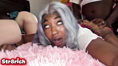 Jamaican Atlanta Doggystyle Destroyed Gushing Choked BBC Anal With Two Thick Pawg