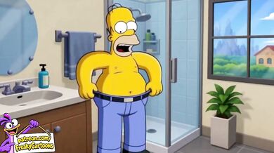 Marge First Time with Homer Destroyed Gushing Steamy Simpsons Cartoon
