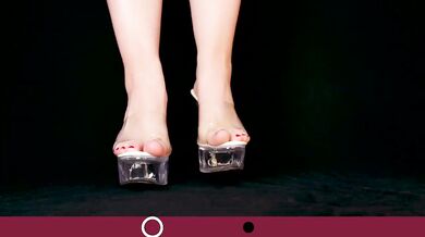 Stroke to the Metronome Beat for My Feet in Glass High Heels Joi Edging