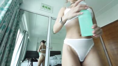 Sheer Wet Lingerie Destroyed with Hard Nipples and Gushing MILF Pussy