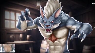 Busty Blonde MILF Destroyed By Huge Werewolf Big Dick Creampie HD Cartoon Loop