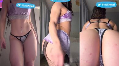 Dancing in lingerie with pussy showing and panties pushed to the side for my huge ass