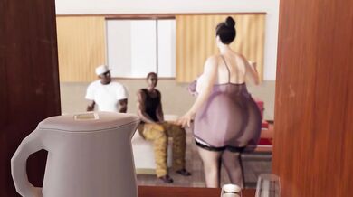 Curvy Brunette MILF Mom Destroys Two VIP Clients With Erotic Transparent Dress Strip Dance