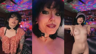 Emo Goth Girl Big Tits Stripping Fucking Herself To Vibrator Orgasm