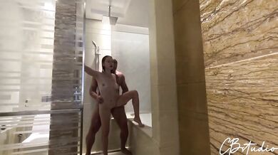 Hot Busty Stepdaughter Has Rough Sex With Stepdad In The Shower And Gets Destroyed Gushing Choked Creampie