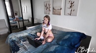 Young Stepdaughter Home Alone Gets Destroyed By Stepfather Cum Dripping Choked