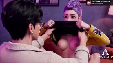 3D Hentai Threesome Destroyed Gushing Choked Kpop Demon Hunters Rumi Mira Jinu