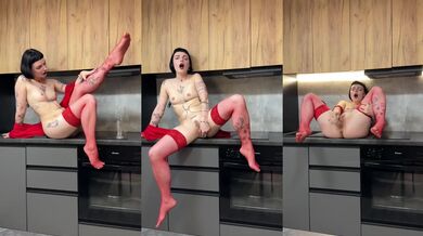 Destroyed Shaved Brunette Step Sis Dildo Riding Natural Tits Masturbating Slut