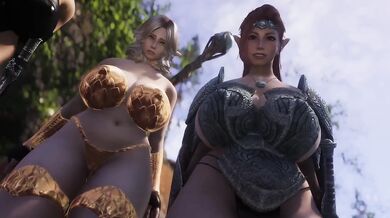 My Elf Harem EP1 Destroyed New Home Skyrim Gaming HD Porn Big Tits Choked