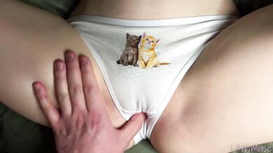 18 Year Cute Petite Girl Rubs Creamy Pussy For Creampie Cumshot Squirt
