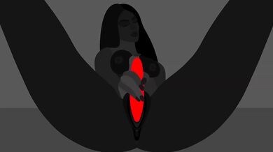 Teased Pussy Dildo Masturbation Solo Female Orgasm Cartoon Animation Eye Contact