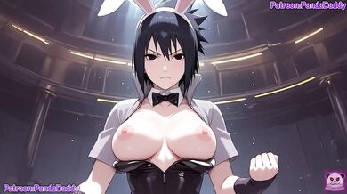 Sasuke In Bunny Suit Destroyed By Big Tits Boss Blowjob Hentai