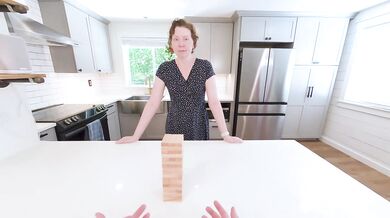 Amateur Redhead MILF Destroyed By Jenga Sex Game POV Cumshot Small Tits