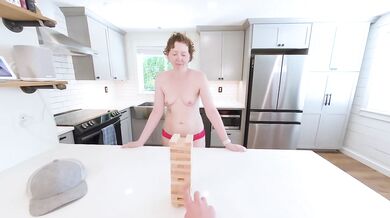 Amateur Redhead MILF Destroyed By Jenga Sex Game POV Cumshot Small Tits