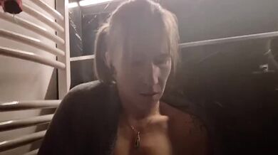 Young Blonde Amateur Masturbates Gushing Solo In Bathroom