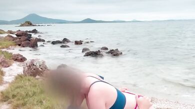 Blonde Best Friends Fuck on Beach Until Public Hotwife Creampie Destroyed