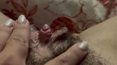 Hairy Pussy Solo Clit Play Destroyed By Big Clit Rabbit Dildo Gushing Choked