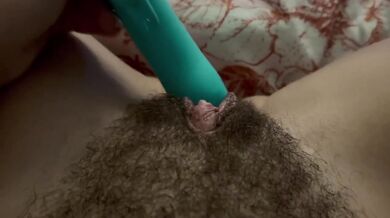 Hairy Pussy Solo Clit Play Destroyed By Big Clit Rabbit Dildo Gushing Choked