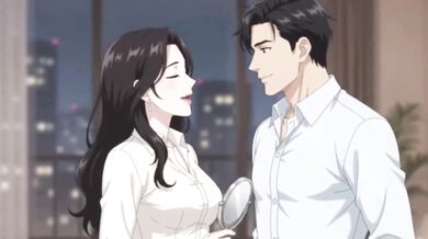 Cheating Wife Devours Boss In Office While Husband Watches