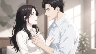 Cheating Wife Devours Boss In Office While Husband Watches