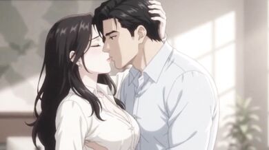 Cheating Wife Devours Boss In Office While Husband Watches