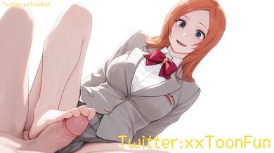 Orihime Inoue Destroyed By Rough Blowjob Handjob And Tits Job In Bleach Adult Animation