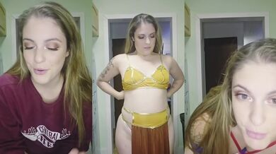 Halloween Try On Haul Sexy Blonde Milf Curvy Amateaur Solo Masturbation