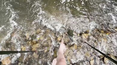 Wet Outdoor River POV Doggy Cowgirl Messy Belly Cumshot Real Amateur Blonde Couple Gushing Passionate