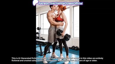 AI Redhead Doggy Hardcore Gym Blowjob Oiled Creampie