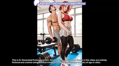 AI Redhead Doggy Hardcore Gym Blowjob Oiled Creampie