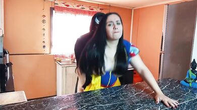 Halloween Role Play Destroyed My Snow White Stepmom With Hard Rough Anal In The Kitchen