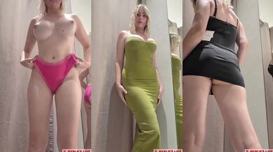 Wet Pussy Busty Blonde Milf Teases No Bra Public Fitting Room Fun