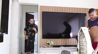 Wife Teases Delivery Driver at Front Door Destroyed Gushing Choked
