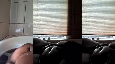 Spying On Black BBW MILF Destroyed Gushing Choked Bathtub