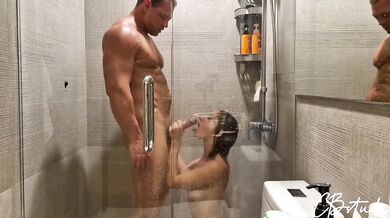 Stepdad destroyed hot stepdaughter in shower while mom makes breakfast step fantasy taboo
