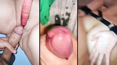 Cuckolded Husband Watches Wife Fuck BBC Doggystyle Compilation Creampie