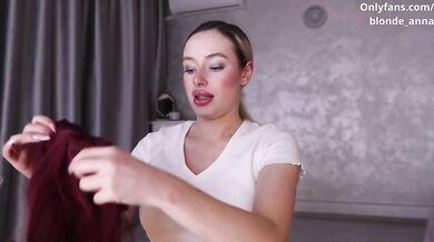 Blonde Wig Collection Vlog Destroyed By Huge Cumshot Gushing Sensual Talking Sexy Big Tits Milf