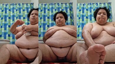 Kirra Rune nude feet before shower amateur BBW solo female HD feet fetish worship