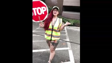 Thick Latina Crossing Guard Destroyed By Sloppy Blowjob In Role Play