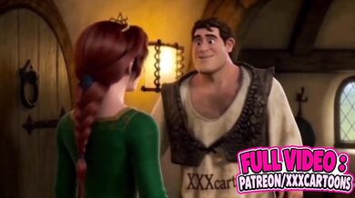 Shrek and Fiona 3D Cartoon Animation Gets Destroyed Gushing Choked